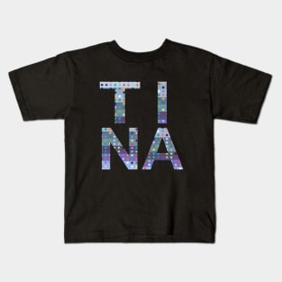 Tina, name, typography Kids T-Shirt